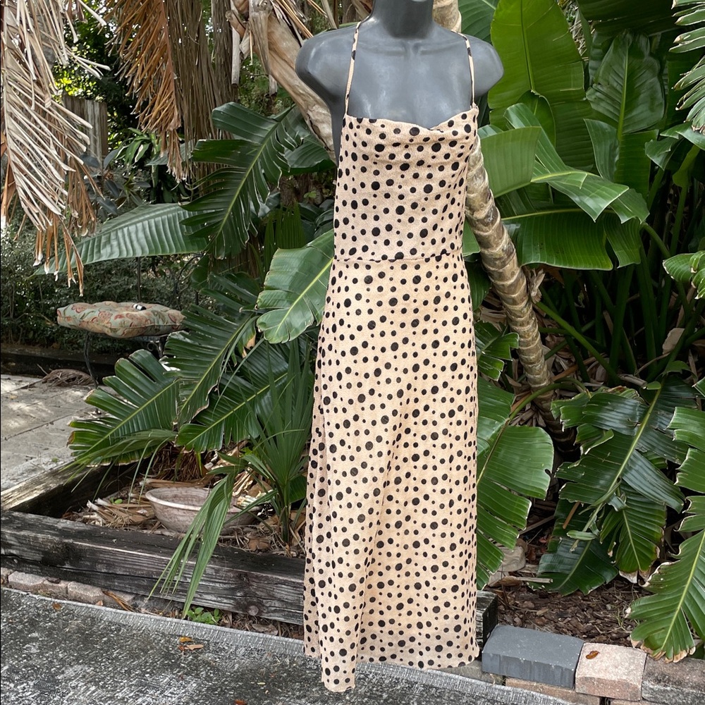nasty gal polkadot velvet slip style dress